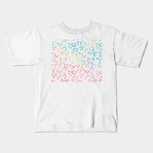 Pastel rainbow leopard print Kids T-Shirt